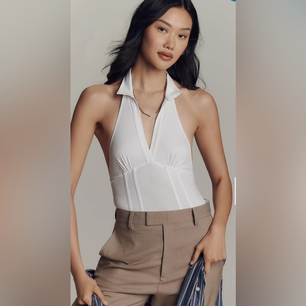 NWT Anthropologie‎ Size XS Bodysuit White